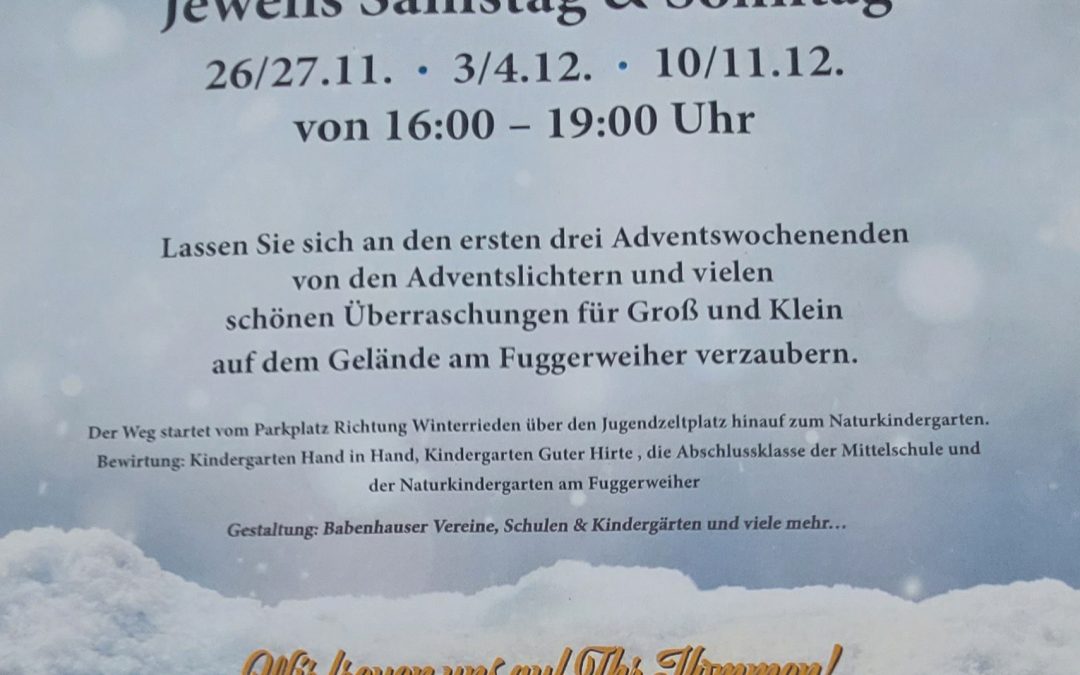 Adventslichter am Fuggerweiher